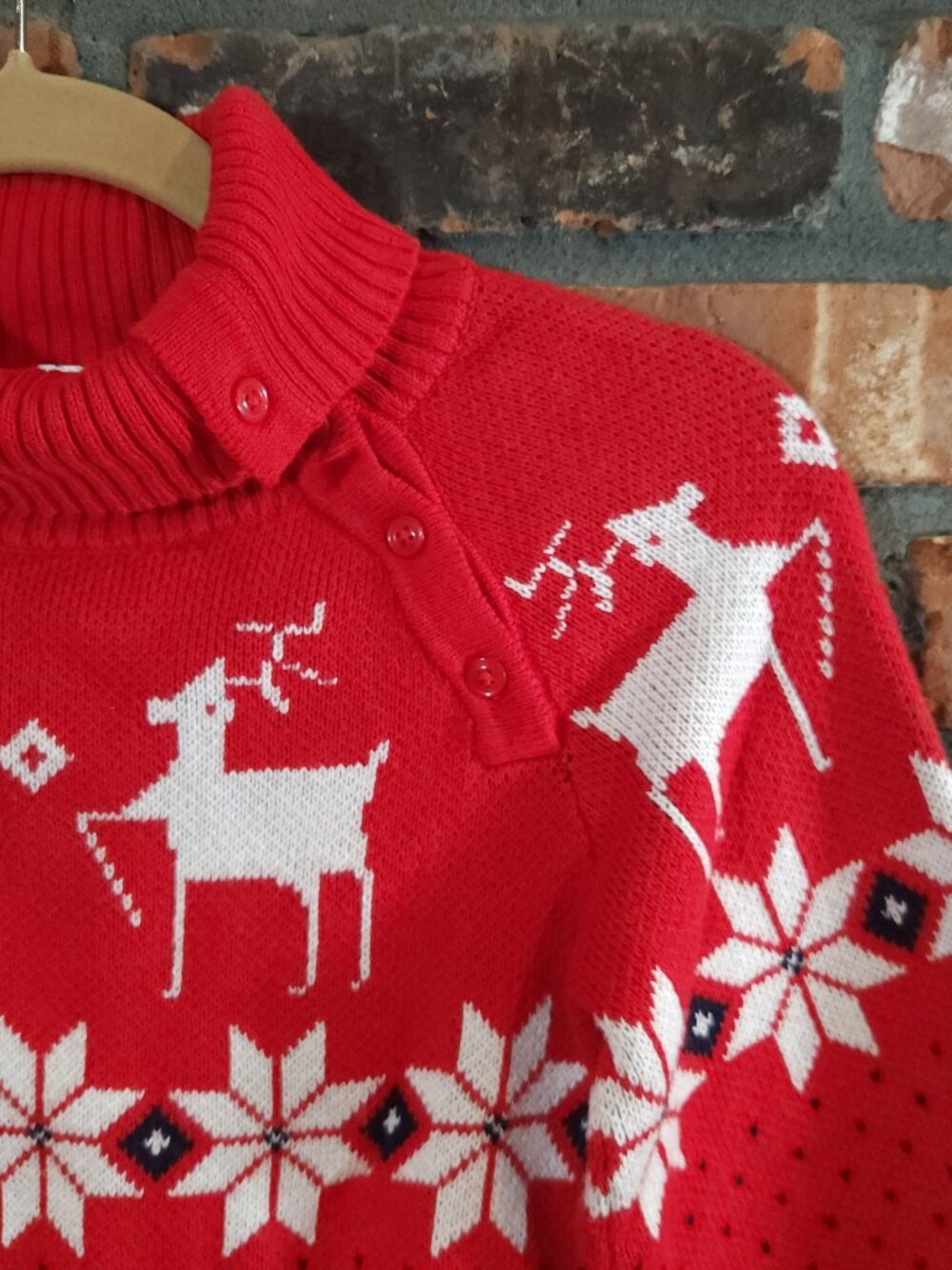 Janie and Jack Turtleneck Fair Isle Reindeer Sweater Christmas Holiday Girls' 10 - Picture 5 of 8